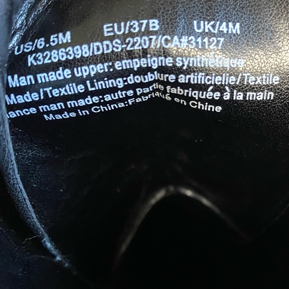 Dkny Platform Ankle Boots Wmns 6 Black Faux Leather Buckle Laceup Zip Grunge - Picture 8 of 8